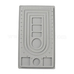 Tableros de diseño de cuentas de flocado de plástico, tableros de diseño de collar, Rectángulo, gris, 23x41x1 cm