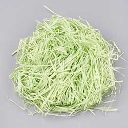 Tissu de raphia décoratif abandonne le matériau d'emballage en papier, pour le remplissage de cadeaux, vert pale, 2~4mm