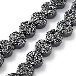 Chapelets de perles hématite synthétique sans magnétique, plat rond, 8x3.5mm, Trou: 1mm, Environ 49 pcs/chapelet, 15.79 pouce (40.1 cm)