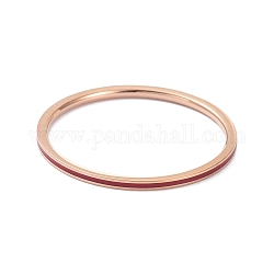 Bague en émail simple 1mm pour fille femme, placage ionique (ip) 304 anneaux en acier inoxydable, or rose, rouge, nous taille 8 (18.1 mm)