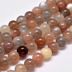 Brins de perles multi-pierres de lune naturelles de qualité aa, ronde, 12mm, Trou: 1mm, Environ 32 pcs/chapelet, 15.5 pouce