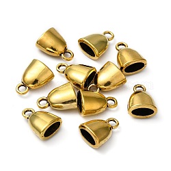 Endkappen für Kord tibetischen Stil, Antik Golden, Bleifrei und Cadmiumfrei und Nickel frei, 13x10x7 mm, Bohrung: 2 mm