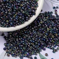 Perline rotonde miyuki rocailles, perline giapponesi, 8/0, (rr4572) blu magico, 8/0, 3mm, Foro: 1 mm, su 422~455pcs / bottiglia, 10 g / bottiglia