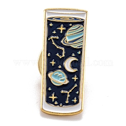 Alloy Enamel Brooches, Enamel Pin, with Butterfly Clutches, Cup with Planet, Colorful, Golden, 27.5x11mm