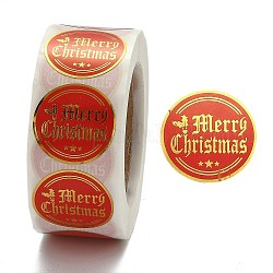Rouleau de noël stickers, autocollants d'étanchéité décoratifs, pour les cadeaux de Noël, décorations de Noël, mot, 25mm, à propos 500pcs / roll