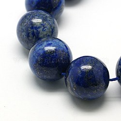 Нитки бусины из натурального ляписа-лазури, окрашенные, круглые, темно-синий, 20 мм, отверстие : 1 мм, около 20 шт / нитка, 15.7 дюйм