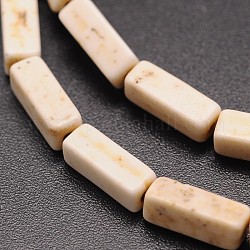 Synthetical Dyed Turquoise Rectangle Bead Strand, Tan, 12x4x4mm, Hole: 1mm, about 33pcs/strand, 15.3 inch