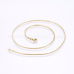 Collares de cadena de serpiente de 304 acero inoxidable, con cierre de langosta, dorado, 17.7 pulgada (45 cm), 1.2mm