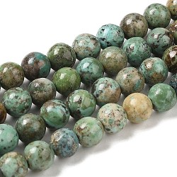 Chapelets de perles en turquoise naturelle, ronde, 6mm, Trou: 0.6mm, Environ 67 pcs/chapelet, 15.94'' (40.5 cm)