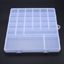 Прямоугольный полипропиленовый контейнер для хранения бусинок, с откидной крышкой и 29 отделением, для бижутерии мелкие аксессуары, прозрачные, 23x19x1.8 см