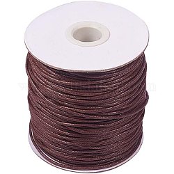 Cordons de fil de coton ciré, selle marron, 1.5mm, environ 100 yards / rouleau