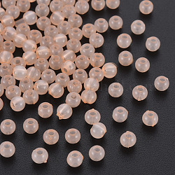 Perles en acrylique de gelée d'imitation, ronde, peachpuff, 4x3mm, Trou: 1.6mm, environ 15000 pcs/500 g