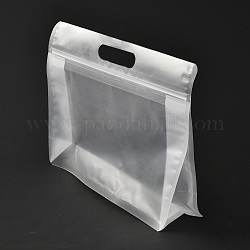 Bolsa de plástico con cierre de cremallera, bolsa de plástico de pie, bolsas resellables, con ventana, Claro, 21.3x28x0.08 cm