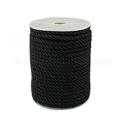 Hilo de nylon trenzado, negro, 5mm, aproximadamente 18~19 yardas / rollo (16.4m ~ 17.3m / rollo)