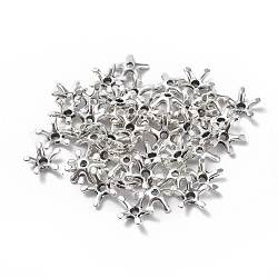 Tibet Silber Perlenkappen, Bleifrei und cadmium frei, Blume, Antik Silber Farbe, ca. 8.5 mm Durchmesser, Bohrung: ca. 1 mm