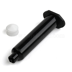 Seringues de distribution en plastique, avec piston, noir, 91x34x22.5mm, Trou: 2mm, piston: 16x12 mm, capacité: 10 ml (0.34 oz liq.)