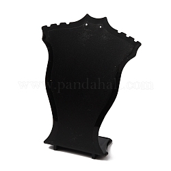 Soportes de exhibición de collares de acrílico, forma de busto, negro, 9.8x4.25x12.2 cm, agujero: 1.5 mm