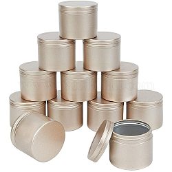 Round Aluminium Tin Cans, Aluminium Jar, Storage Containers for Cosmetic, Candles, Candies, with Screw Top Lid, Textured, Light Gold, 4.5x3.8cm, 30ml, 24pcs/box