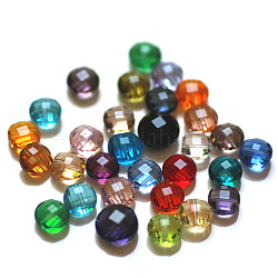 Imitation österreichischen Kristallperlen, Klasse aaa, facettiert, Flachrund, Mischfarbe, 6x4 mm, Bohrung: 0.7~0.9 mm