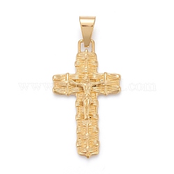 Pâques 304 grands pendentifs en acier inoxydable, crucifix croix, or, 51.5x29.5x5mm, Trou: 7x12mm