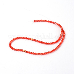 Fili di perle di diaspro imperiale naturale, tinto, tondo, rosso, 391x4mm, Foro: 1 mm, circa 90pcs/filo
