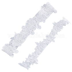 Spitzenband, für Vorhangdekoration, Socken Dekoration, Kostüm-Zubehör, weiß, 1-3/8 Zoll (35 mm), 2 Stück / Paar