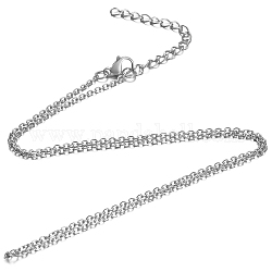 304 Stainless Steel Cable Chain Necklace, with Lobster Claw Clasps, Stainless Steel Color, 31.4 inch(80cm), 1.6mm