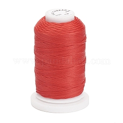 Cordon de polyester ciré, plat, rouge, 1mm, environ 76.55 yards (70 m)/rouleau