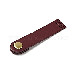 Semi-circle Cowhide Leather Sew on Purse Clasps, Brass Snap Button Bag Mouth Buckle, Suitcase Bag Anti-Theft Parts, Dark Red, 9.05x2x1cm, Hole: 1.5mm