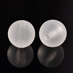 Transparente Acryl-Perlen mischen, Runde, matt, Transparent, 12 mm, Bohrung: 2 mm, ca. 500 Stk. / 500 g