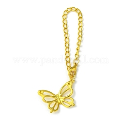 Alloy Butterfly Cup Pendant Decorations, with Iron Twisted Chains Curb Chain, Golden, 141mm