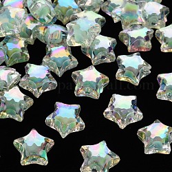 Perline acrilico trasparente, perline in perline, ab colore, sfaccettato, stella, acquamarina, 14x15x8.5mm, Foro: 2 mm, circa 518pcs/500g