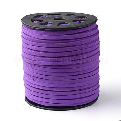 Cordones de gamuza sintética, encaje de imitación de gamuza, violeta oscuro, 5x1.5mm, 100 yardas / rollo (300 pies / rollo)