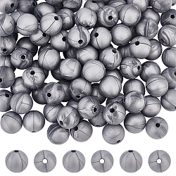 Perle di silicone ecologiche per uso alimentare, masticare perline per i denti, fare collane fai-da-te fai-da-te, tondo, grigio, 12mm, Foro: 2 mm
