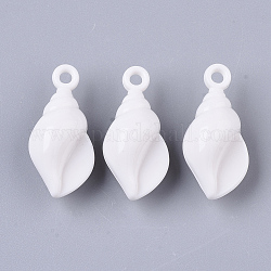 Opaque Acrylic Pendants, Conch Shell, White, 27.5x13x11mm, Hole: 2mm, about 370pcs/500g