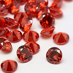 Forma di diamante di grado a cubi cabochon zirconia, sfaccettato, rosso, 2mm