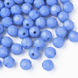 Opake Legierung Perlen, facettiert, gefärbt, Runde, Kornblumenblau, 10 mm, Bohrung: 2 mm, ca. 1050 Stk. / 500 g