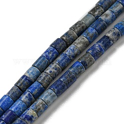 Chapelets de perles en lapis-lazuli naturel, colonne, 4~4.3x4~4.6mm, Trou: 0.8mm, Environ 87 pcs/chapelet, 15.12~15.20 pouce (38.4~38.6 cm)