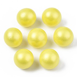 Perle di legno naturale verniciate, perlato, Senza Buco / undrilled, tondo, giallo, 15mm