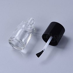 DIY Nagellack Flasche, Glas leere Flasche, Transparent, 66x27.5 mm, Kapazität: 15 ml
