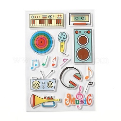 シリコーン切手  DIYスクラップブッキング用  装飾的なフォトアルバム  カード作り  スタンプシート  楽器模様  模様：15~55x8~55ミリ  160x110x3mm
