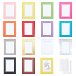 OLYCRAFT 28 Set Card Paper Picture Frame 6.5 x 5 Inch Picture Matted Frame Boards for Wall Decorated Picture Display- Assorted Colors