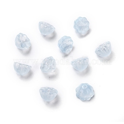 Perle di vetro trasparente, baccello di loto, azzurro acciaio chiaro, 10.5x6.5mm, Foro: 1.4 mm