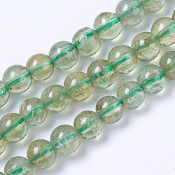 Natural Green Apatite Beads Strands, Round, 4mm, Hole: 0.8mm, about 107pcs/strand, 15.7 inch(40cm)