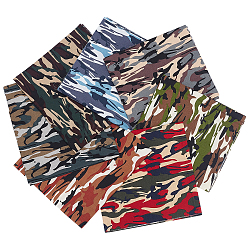 Tissu en coton à motif camouflage, pour patchwork, couture de tissu au patchwork, carrée, couleur mixte, 480x480x0.2mm, 7 pcs /sachet 