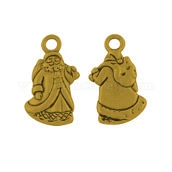 Tibetischen Stil Legierung Anhänger, Weihnachten Weihnachtsmann, Cadmiumfrei und Nickel frei und Bleifrei, Antik Golden, 22x13x3 mm, Bohrung: 2.5 mm