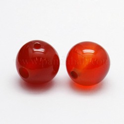 3 -hole agate rouge naturel billes colorées rondes, perles t-percées, 8mm, Trou: 1mm