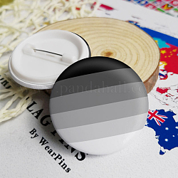 Spilla rotonda piatta smaltata con bandiera a strisce, distintivo in lega per vestiti zaino, motivo a strisce, 44mm