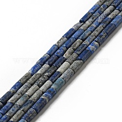 Abalorios de lapislázuli naturales hebras, columna, 7~8x4mm, agujero: 0.9 mm, aproximamente 54 pcs / cadena, 15.47'' (39.3 cm)