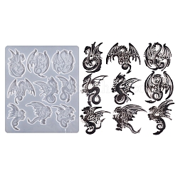 Diy dragón colgante moldes de silicona, moldes de resina, blanco, 230x200x7mm, diámetro interior: 43~72x55~73 mm